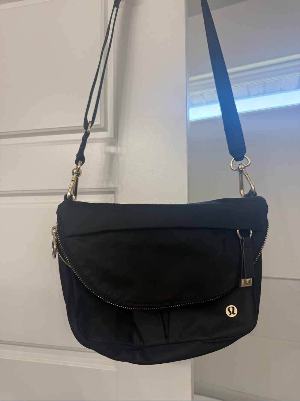 lululemon athletica Black Crossbody with Gold-Tone Hardware